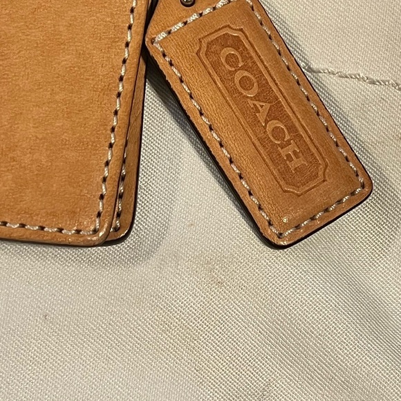 COACH Tan and Black Leather Tote Bag VINTAGE - Picture 6 of 7